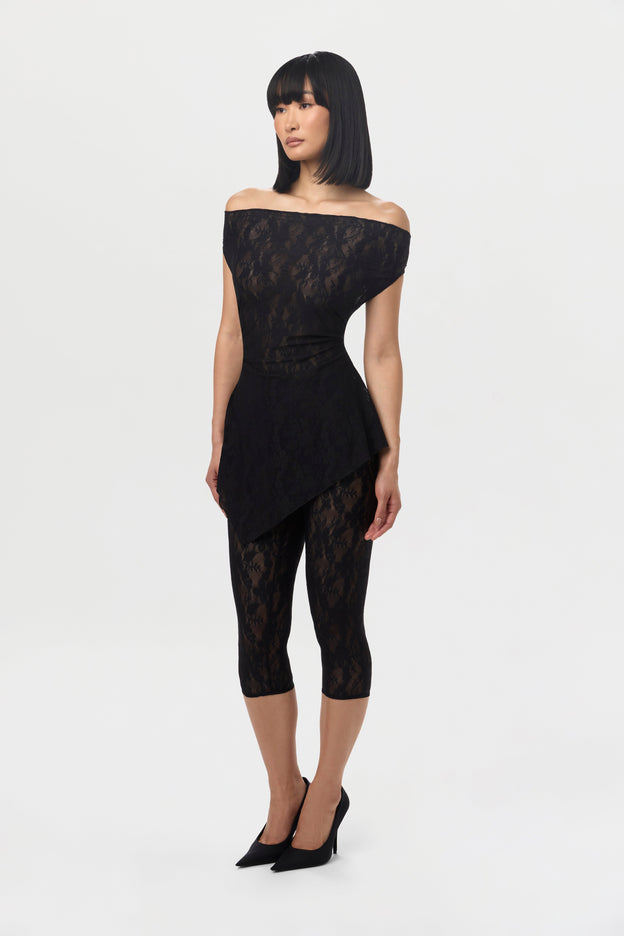 Stretch Lace Cropped Legging