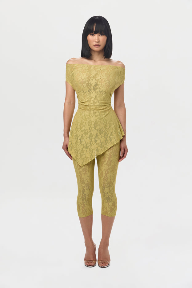 Stretch Lace Cropped Legging