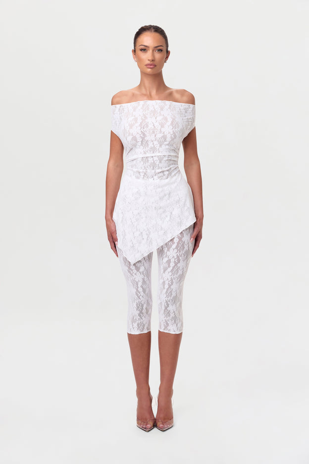 Stretch Lace Off-Shoulder Top