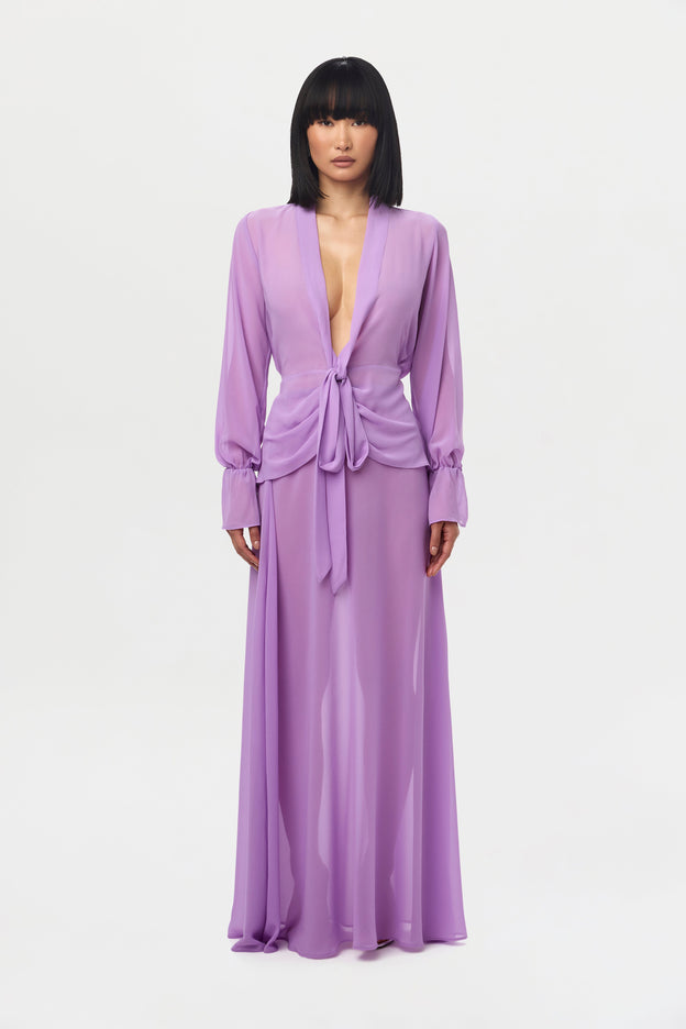 Chiffon Plunge Wrap Top