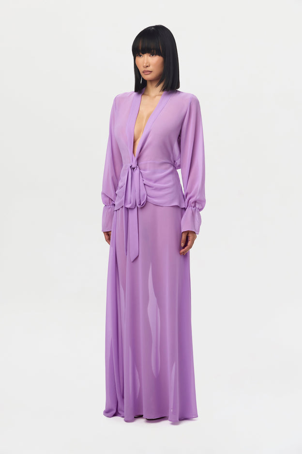 Chiffon Plunge Wrap Top