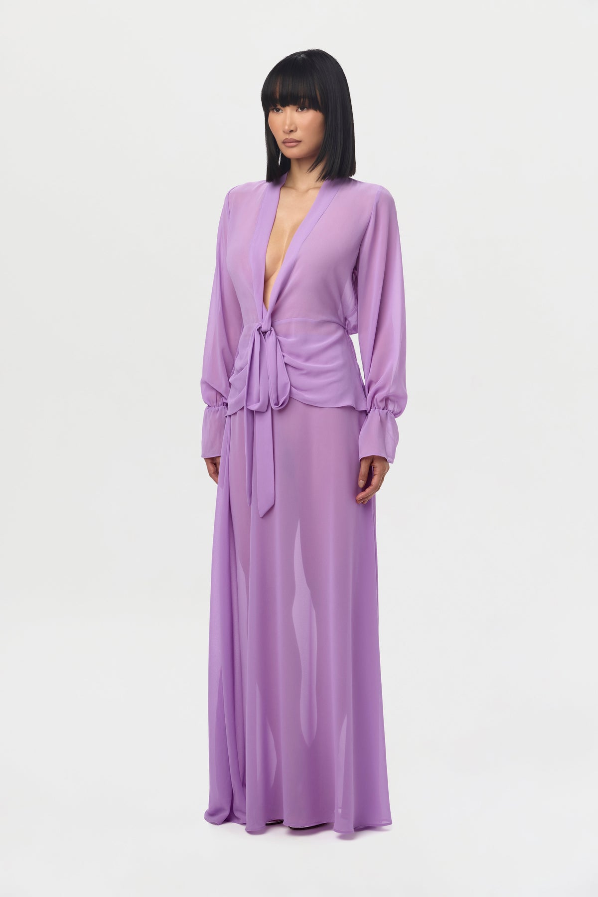 Violet Chiffon Maxi Skirt