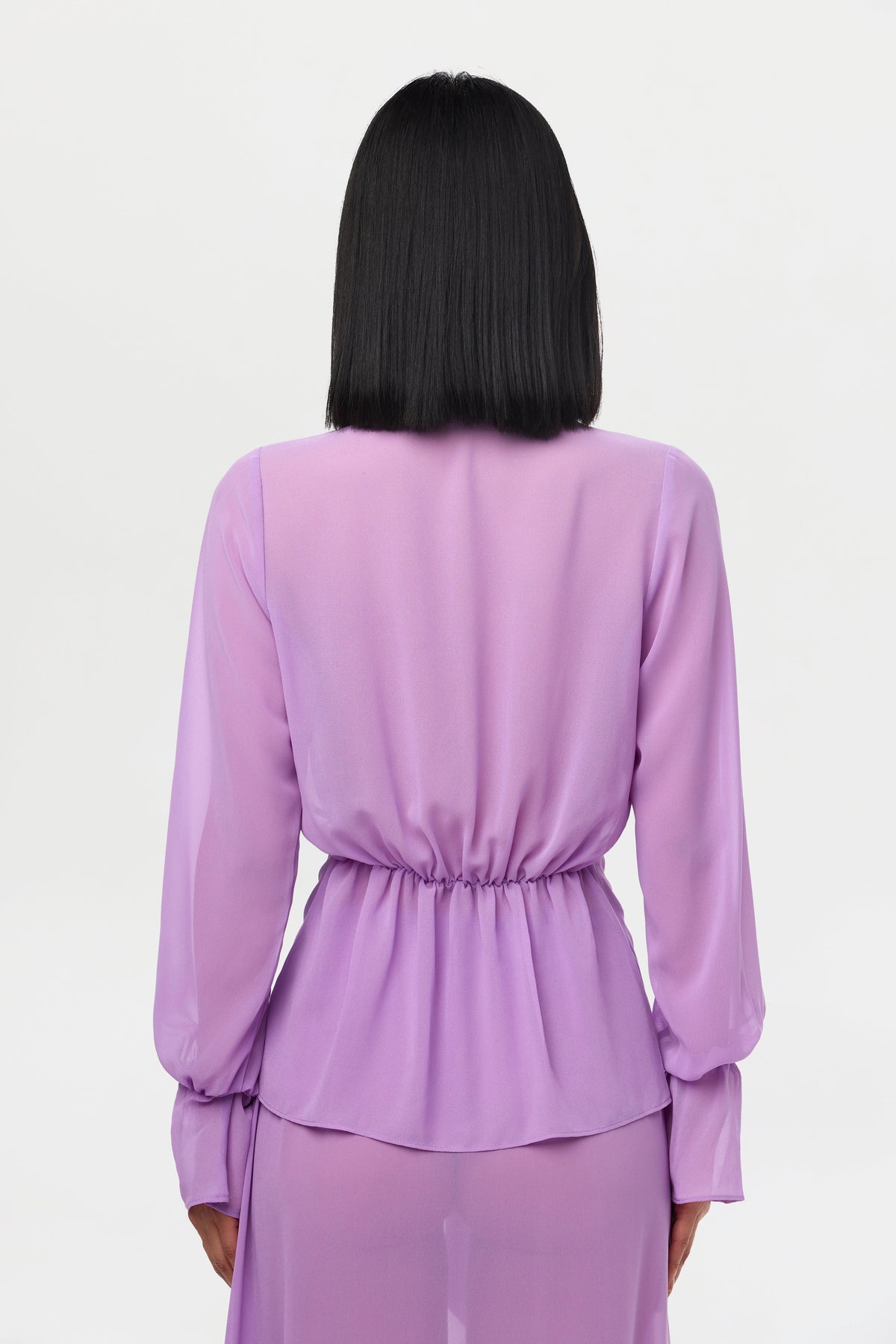 Violet Chiffon Plunge Wrap Top