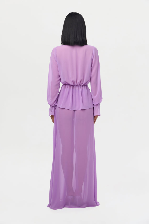 Chiffon Plunge Wrap Top