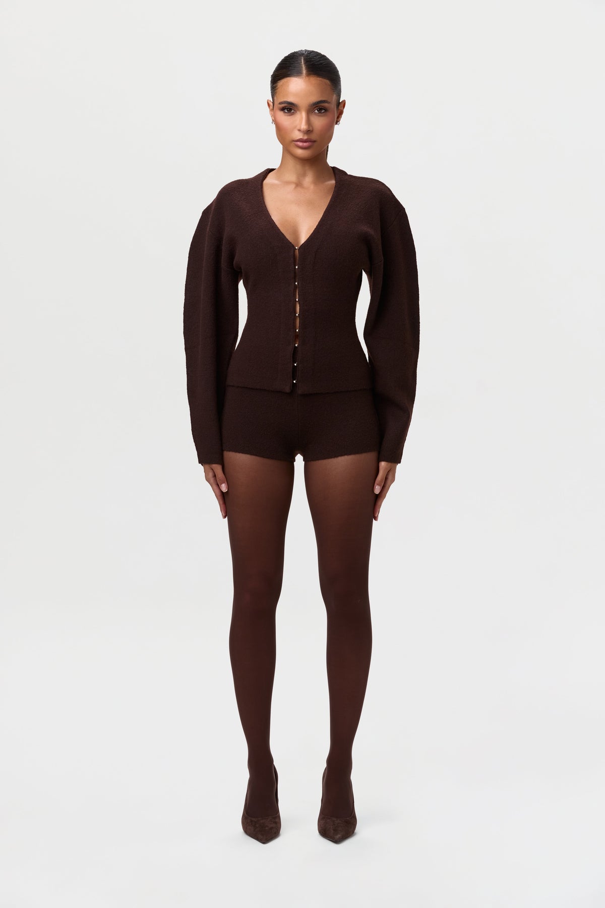 Dark Chocolate Knit Hot Short
