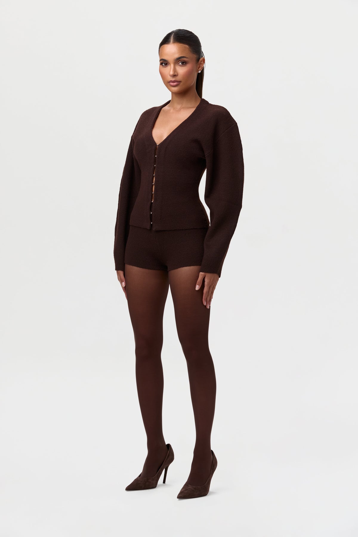 Dark Chocolate Knit Hot Short