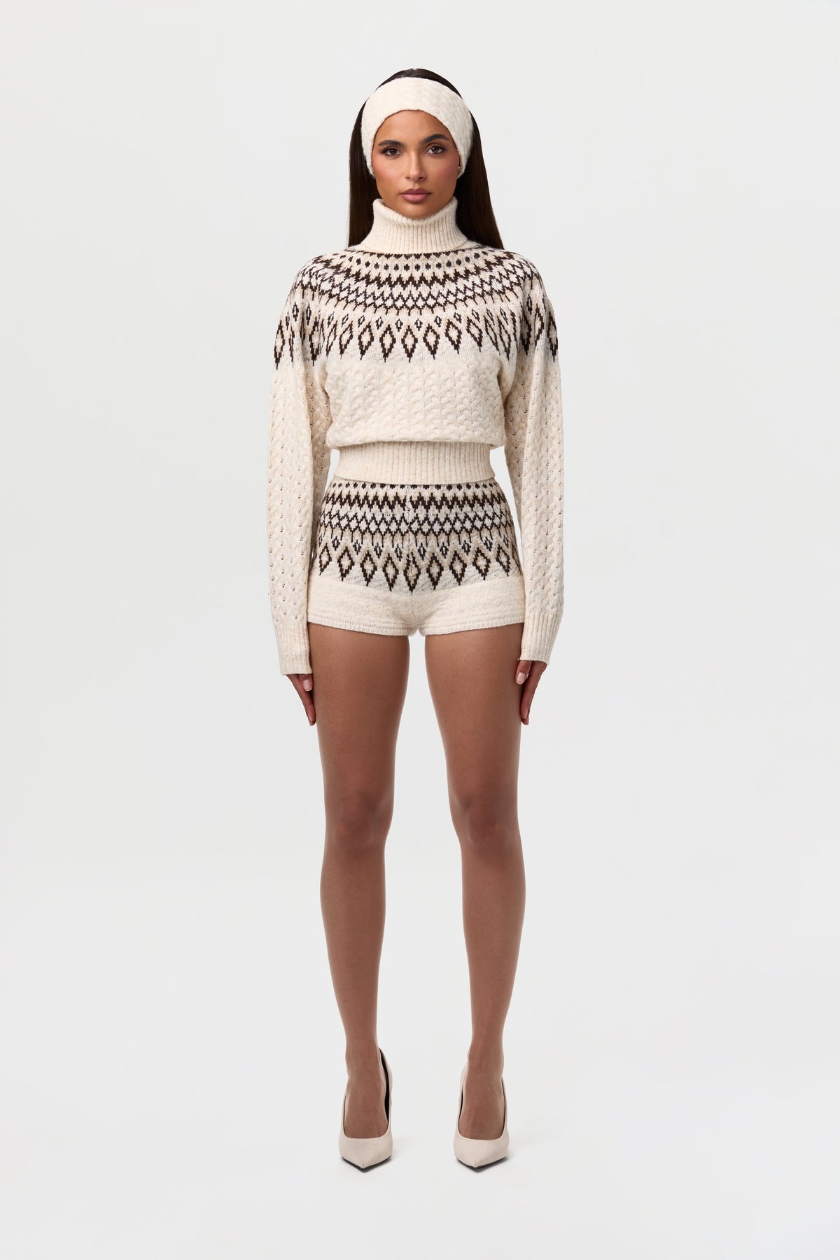 Bone Knit Fair Isle Hot Short