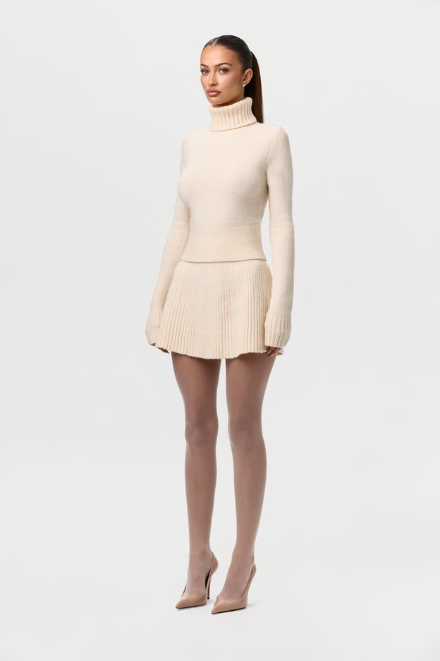 Knit Ribbed Turtleneck Sweater