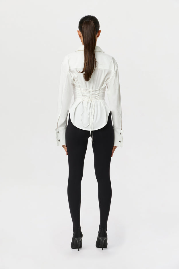 Shirting Contour Button Up Top
