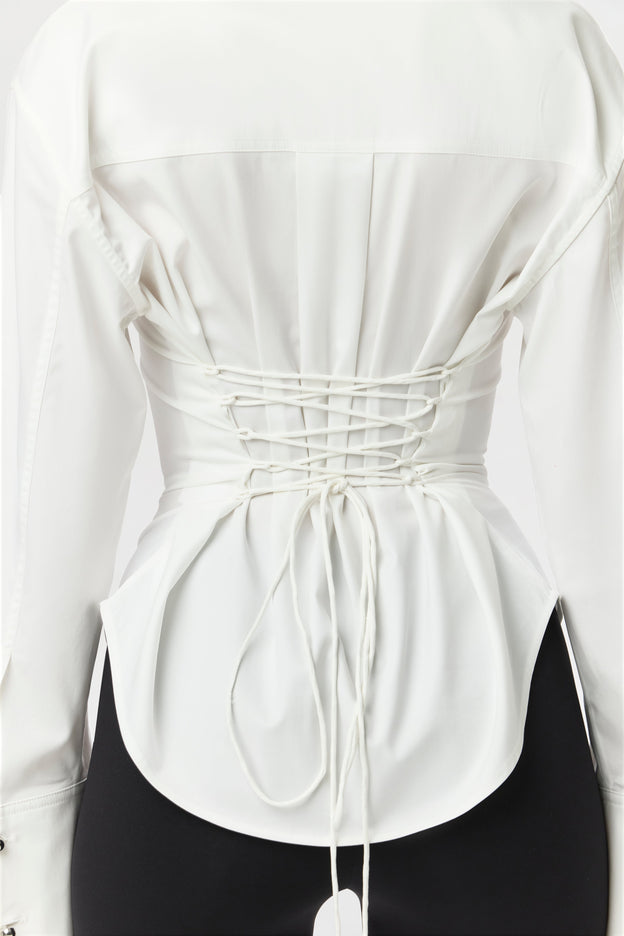Shirting Contour Button Up Top