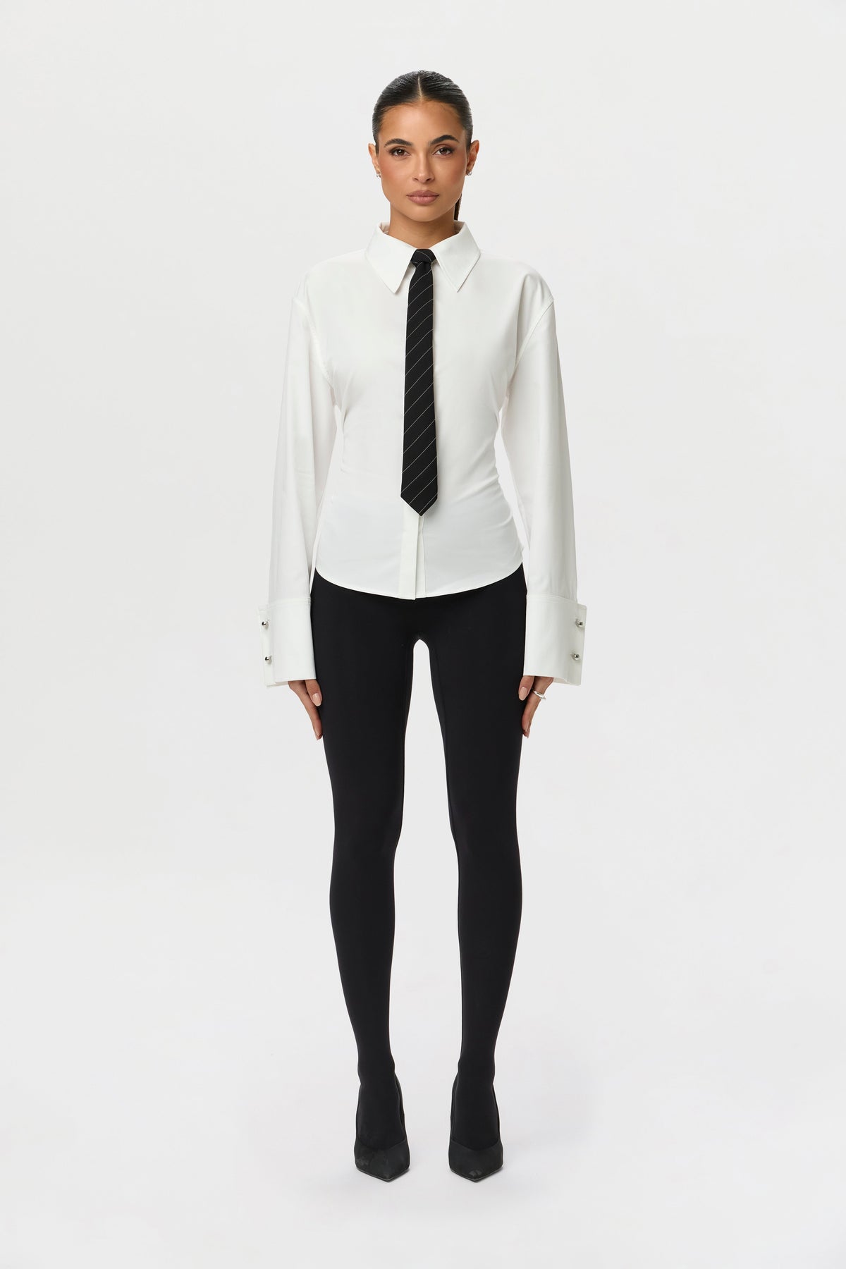 Shirting Contour Button Up Top