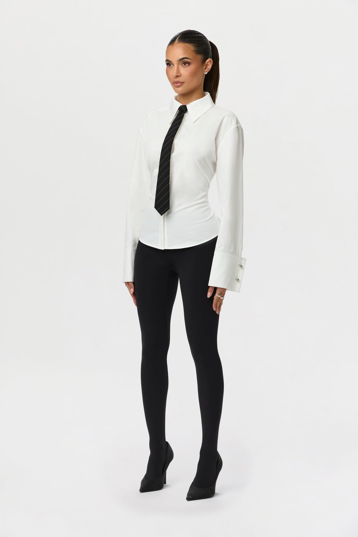 Shirting Contour Button Up Top