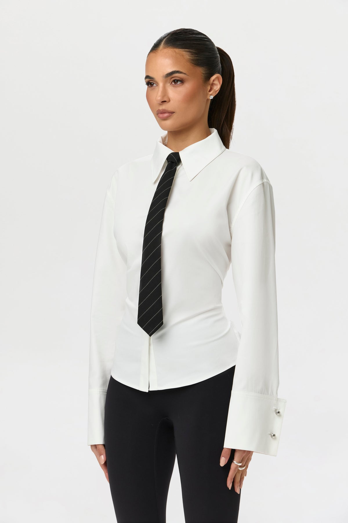 Shirting Contour Button Up Top
