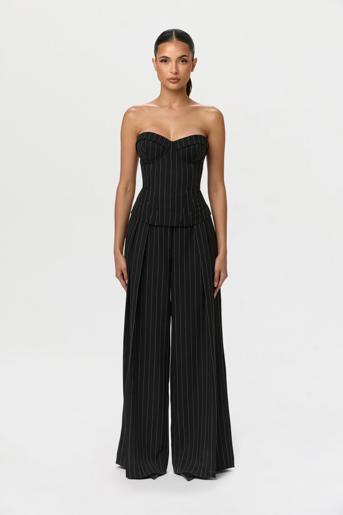 Suiting Pinstripe Bustier Top