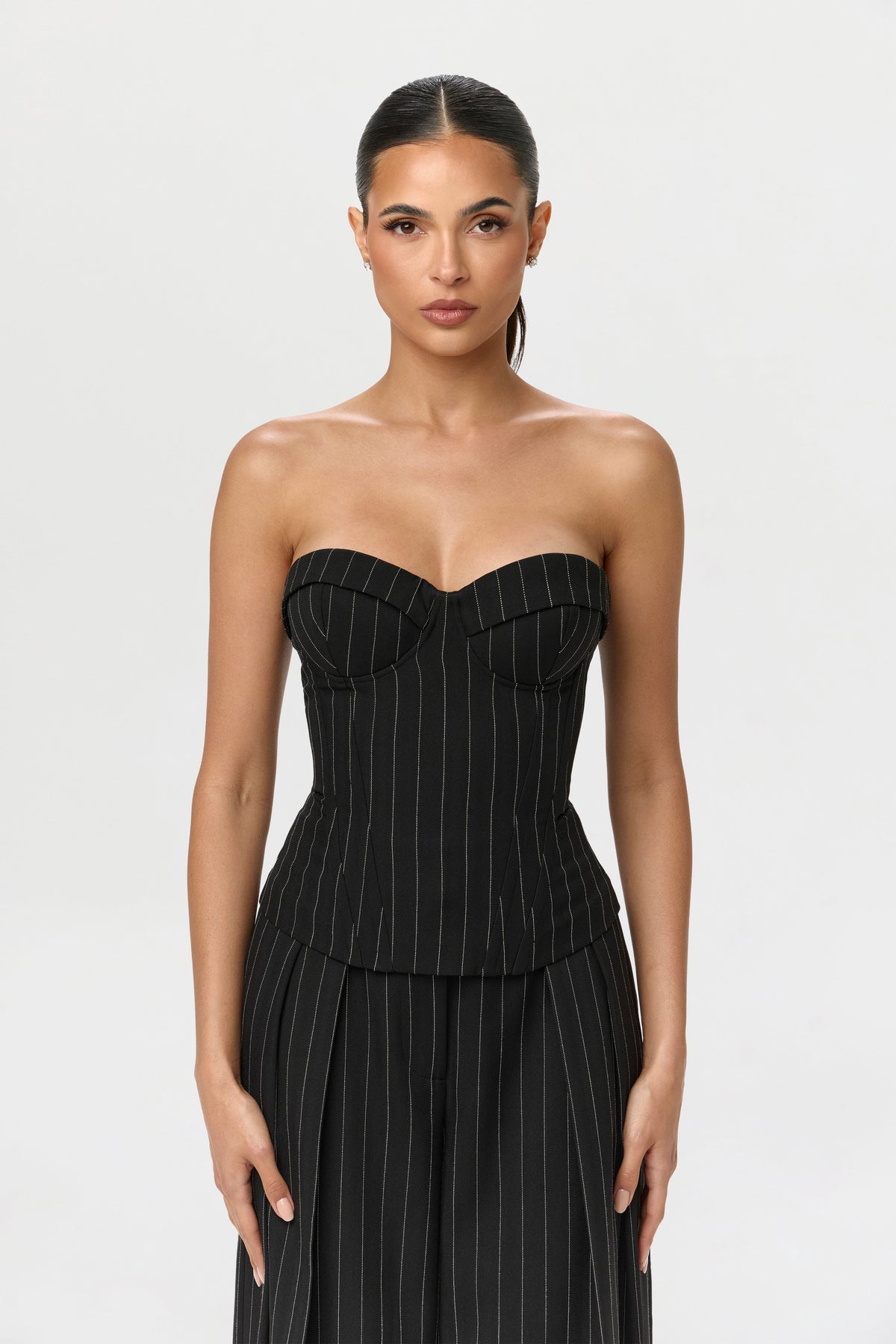 Suiting Pinstripe Bustier Top