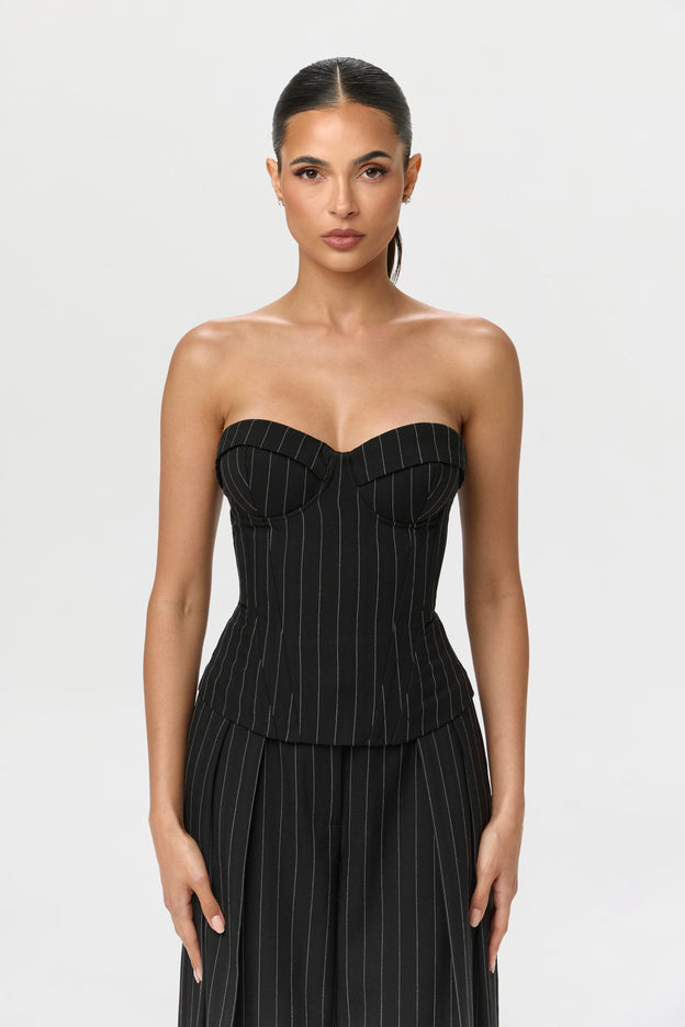 Suiting Pinstripe Bustier Top