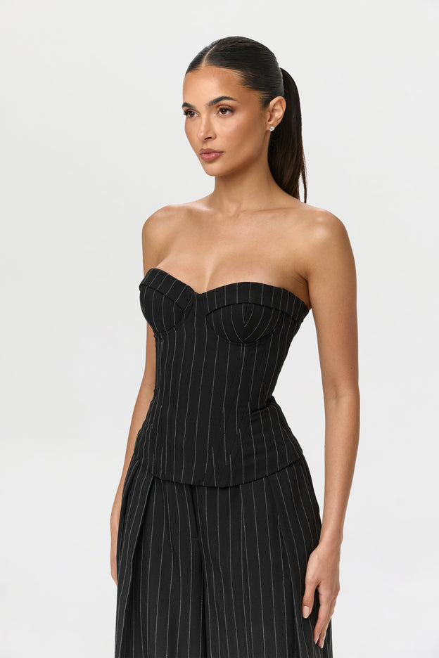 Suiting Pinstripe Bustier Top