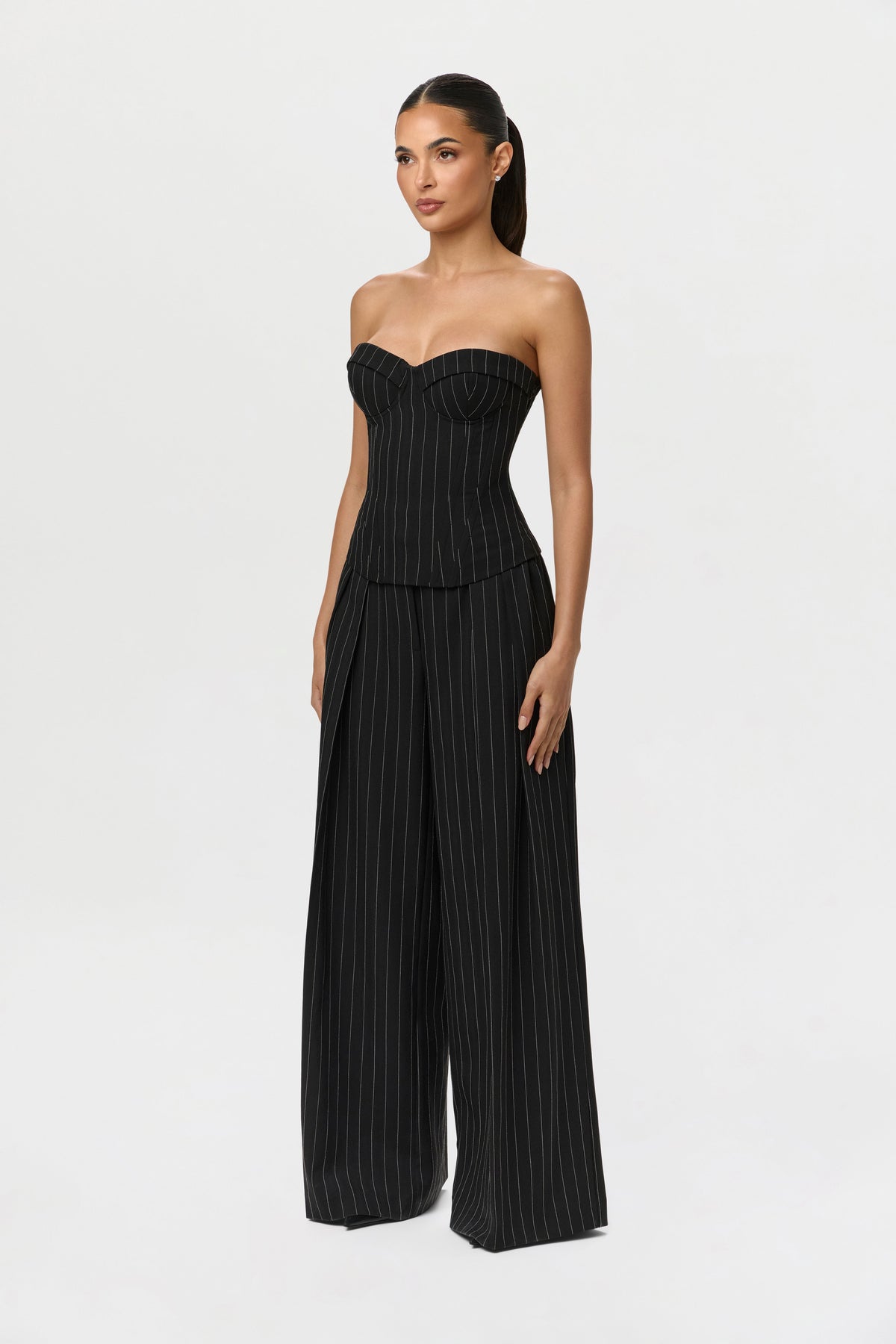 Suiting Pinstripe Bustier Top