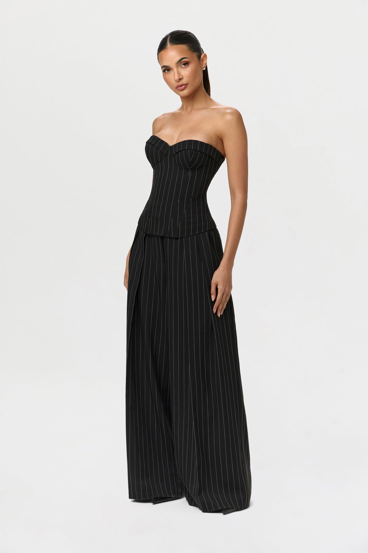 Suiting Pinstripe Bustier Top