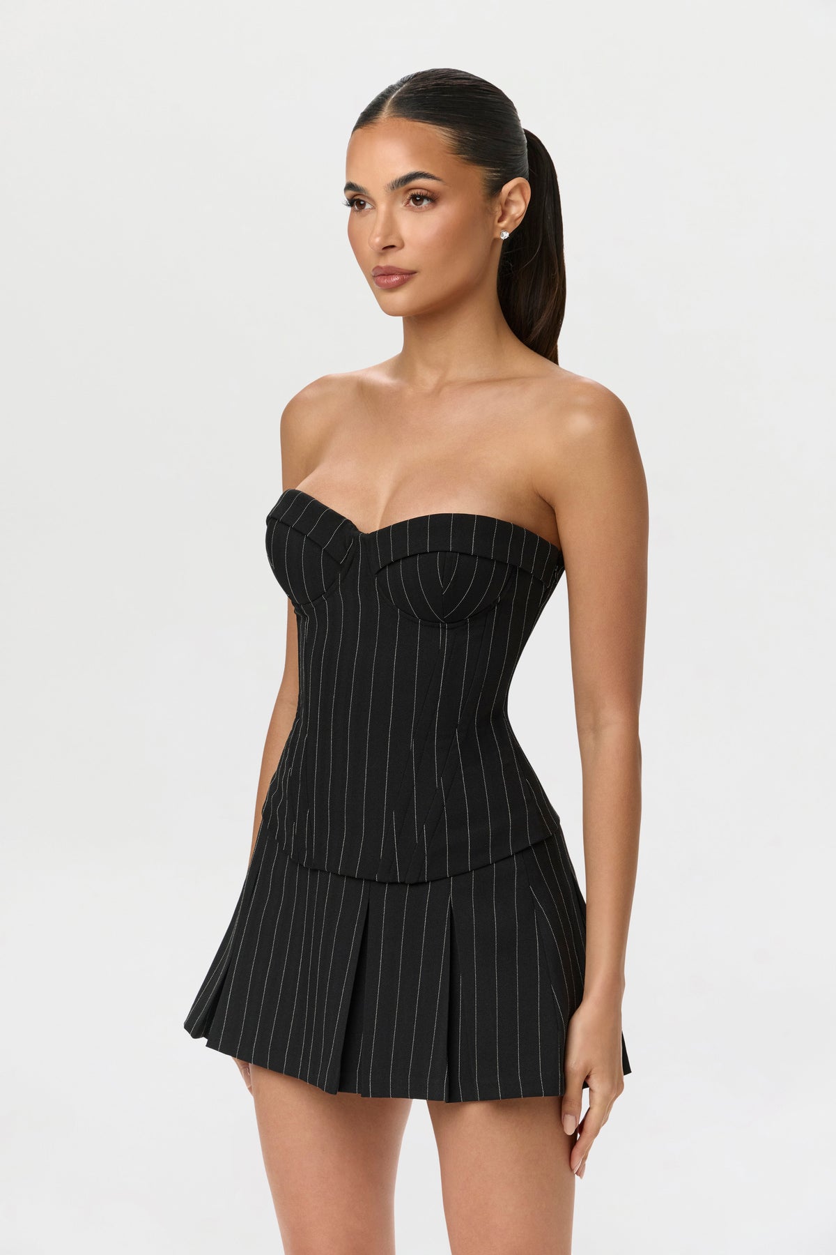 Suiting Pinstripe Bustier Top