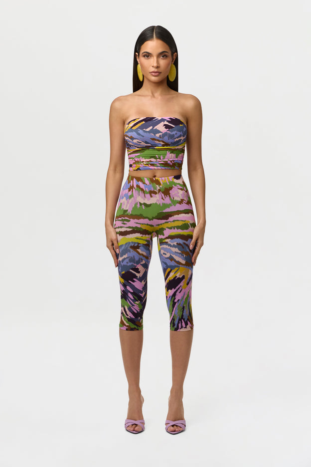 Naked Print Ruched Tube Top