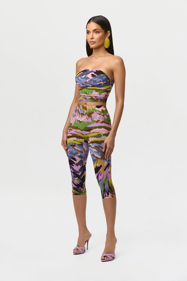 Naked Print Ruched Tube Top