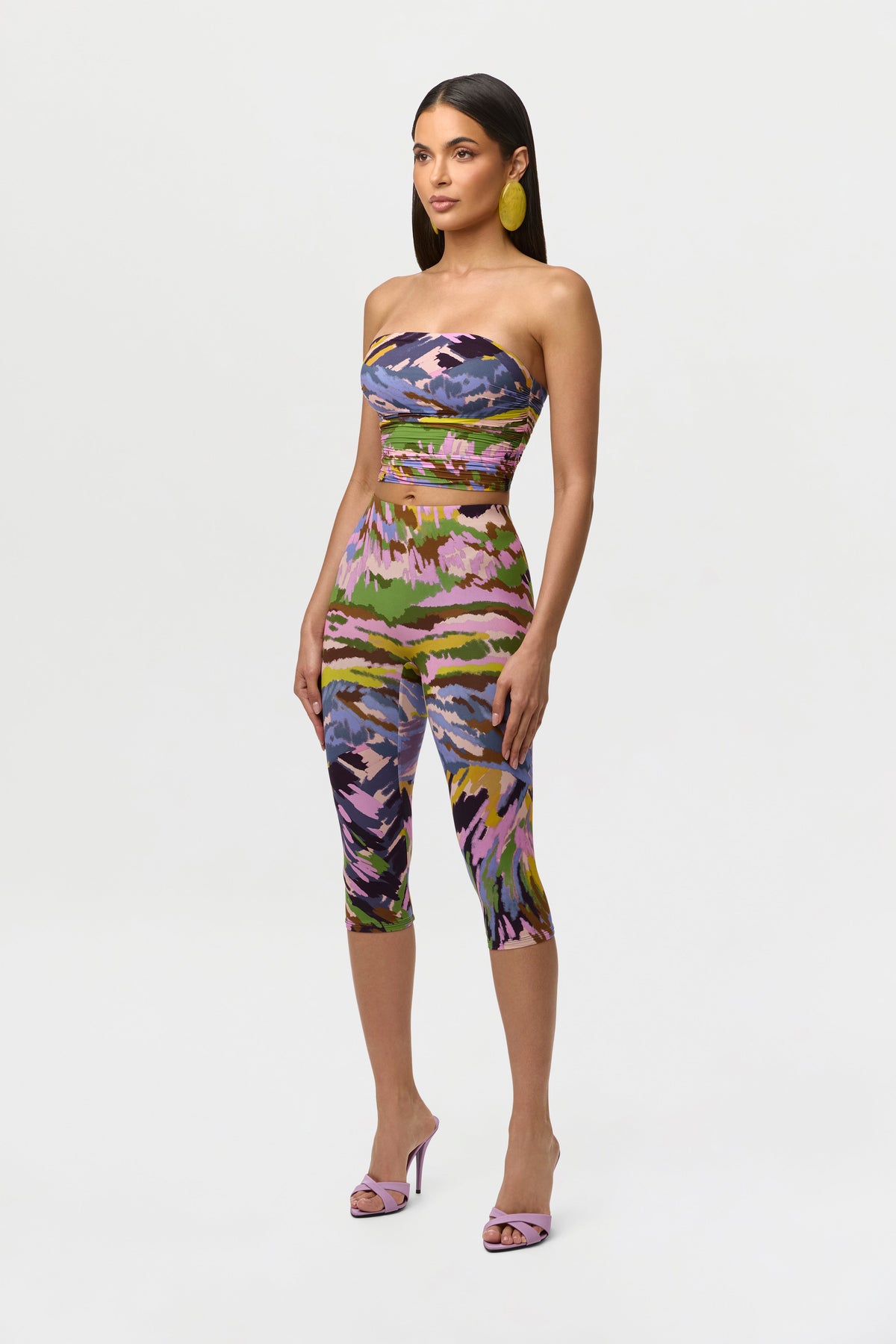 Brush Storm Naked Print Capri Legging