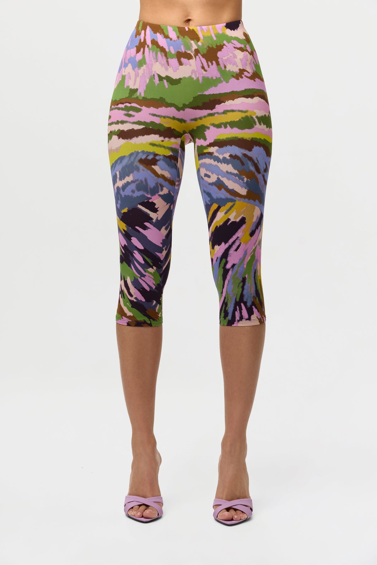 Brush Storm Naked Print Capri Legging