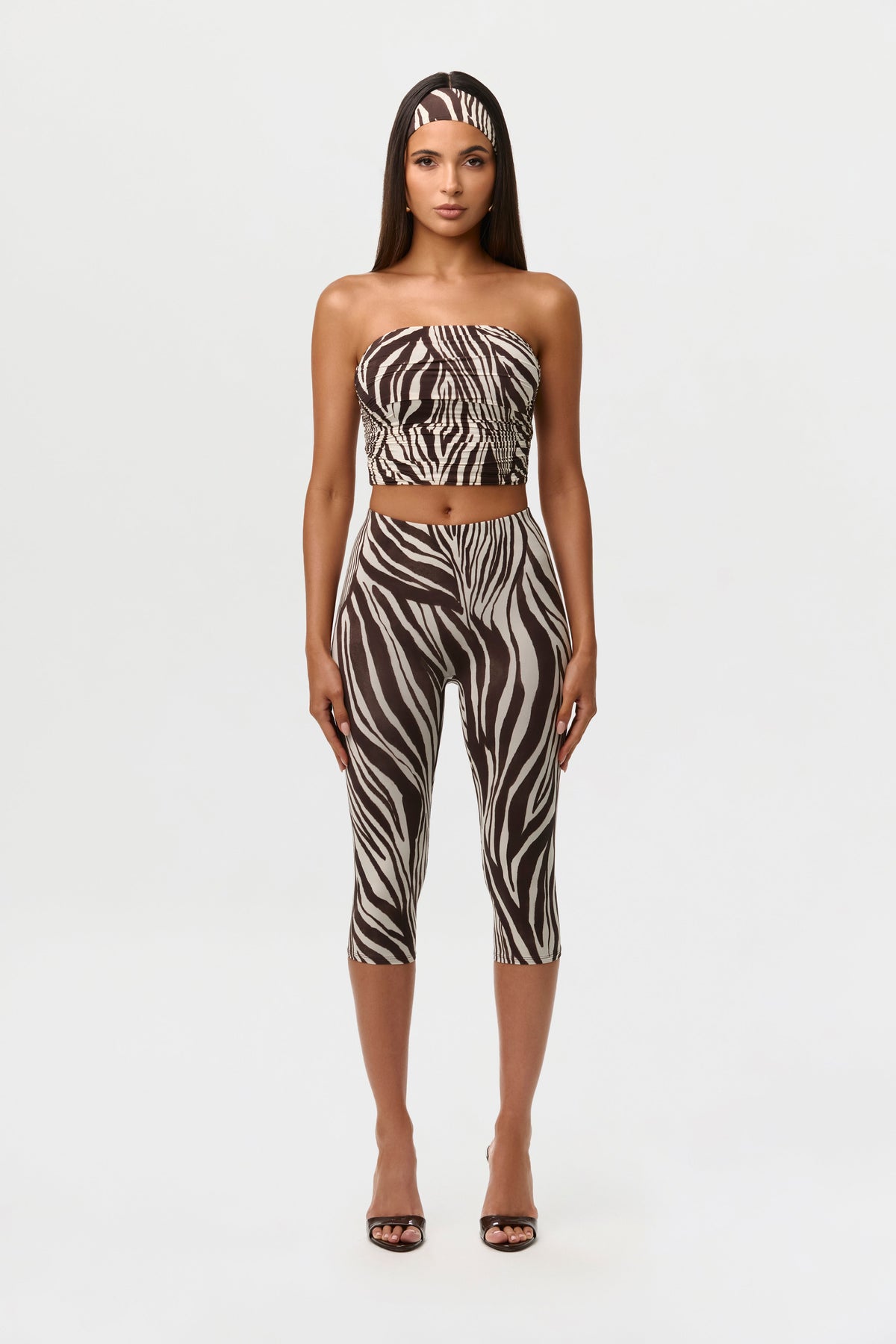 Wild Riviera Naked Print Ruched Tube Top