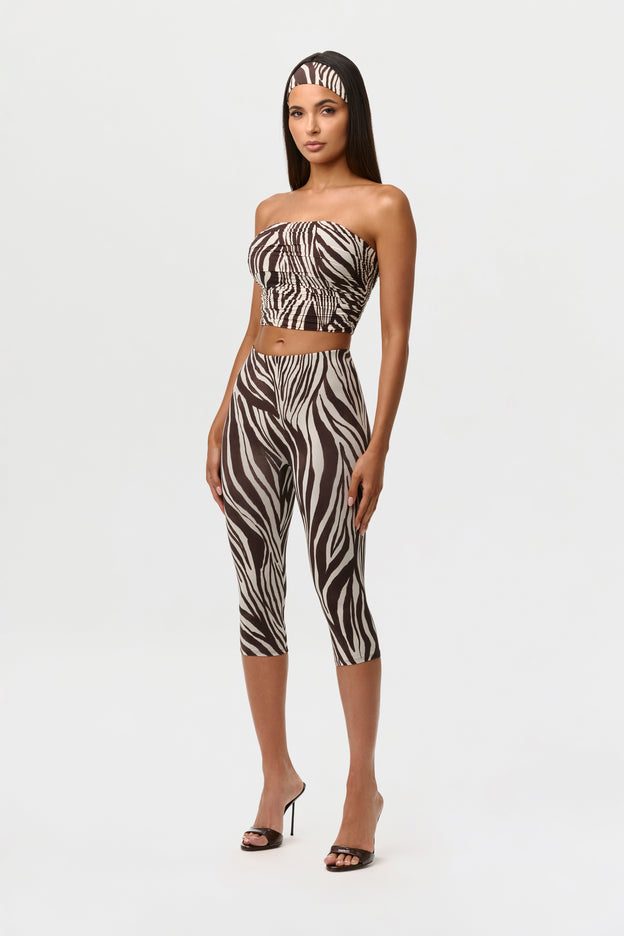Naked Print Ruched Tube Top