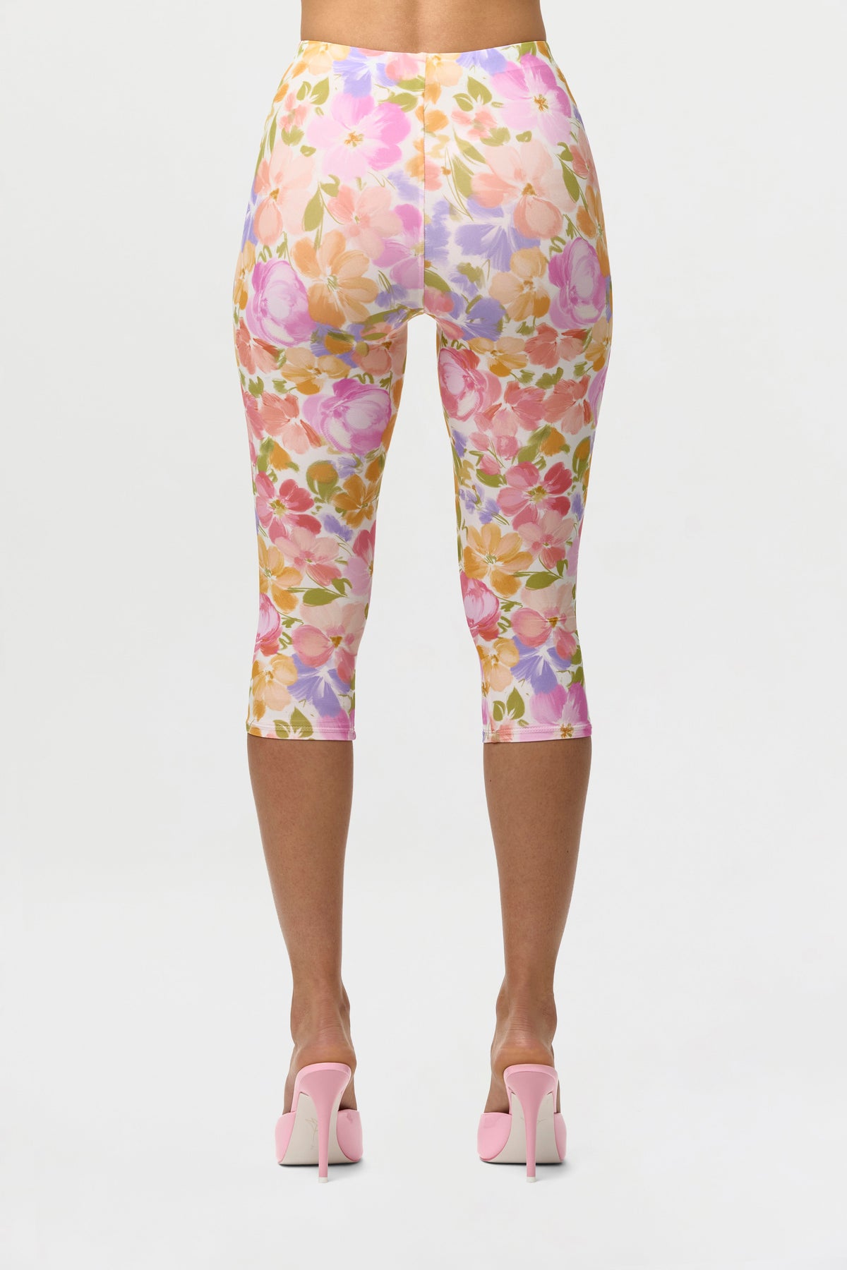 Blush Bloom Naked Print Capri Legging