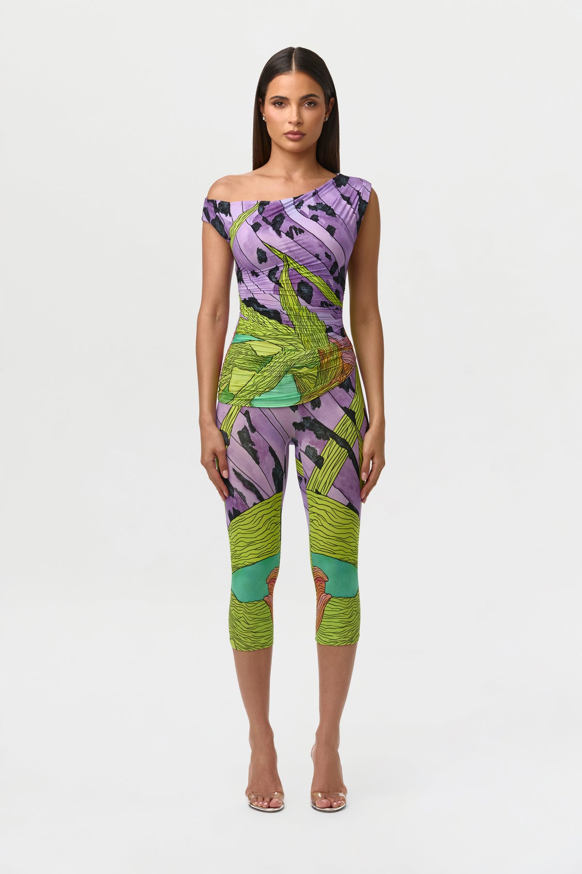 Lethal Botanical Naked Print Capri Legging