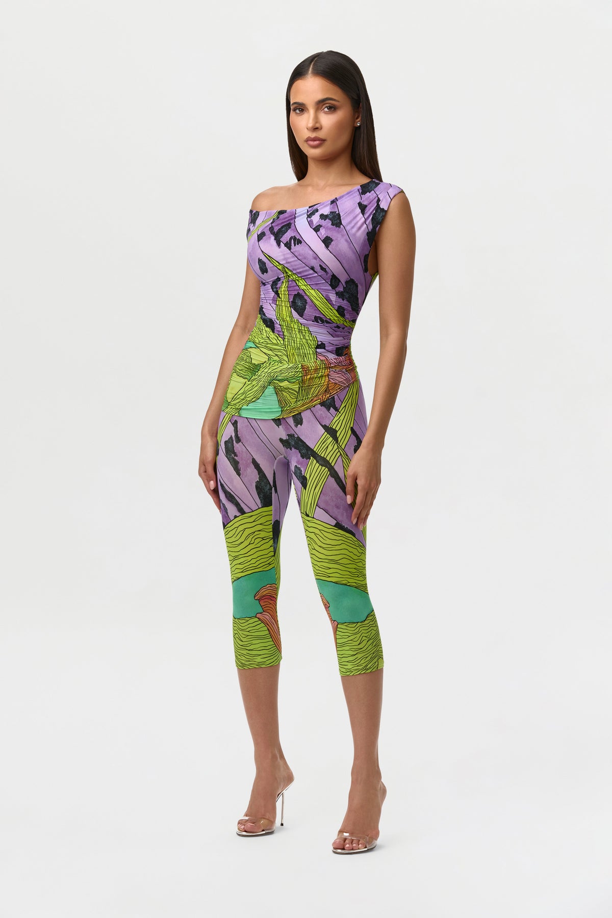 Lethal Botanical Naked Print Capri Legging