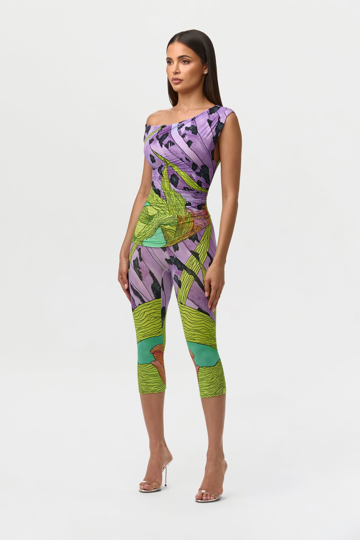 Lethal Botanical Naked Print Capri Legging