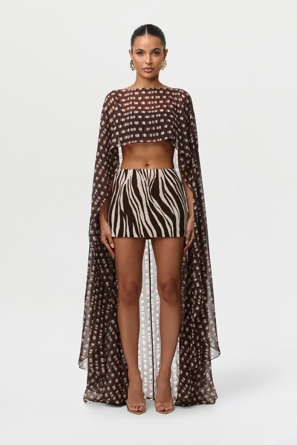 Wild Riviera Linen Print Mini Skirt