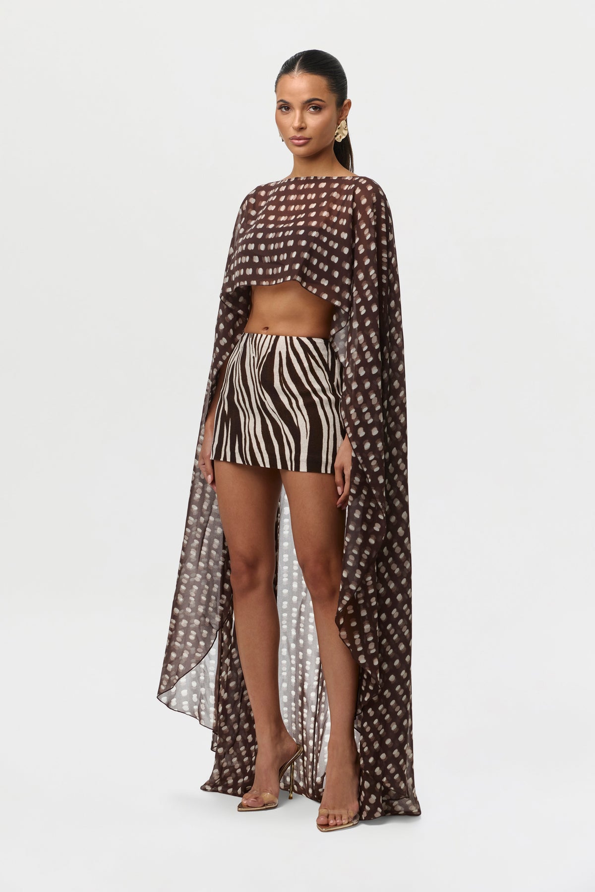 Wild Riviera Linen Print Mini Skirt