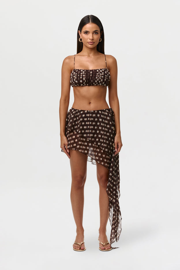Chiffon Print Mini Skirt