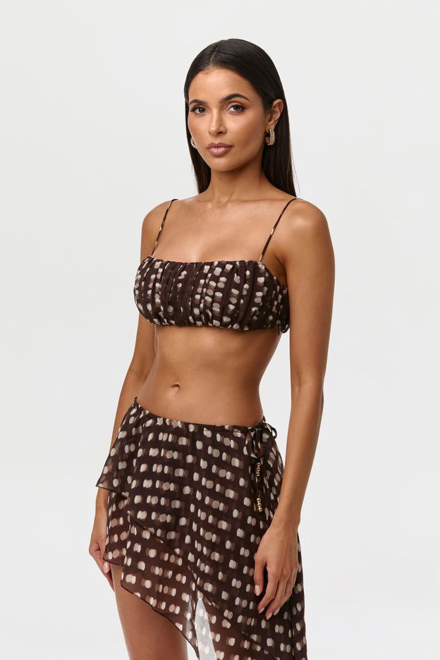 Chiffon Print Crop Top