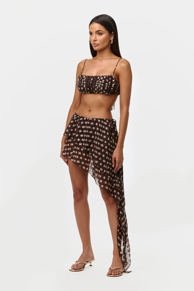 Chiffon Print Mini Skirt