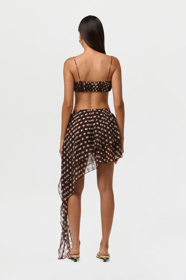 Chiffon Print Mini Skirt