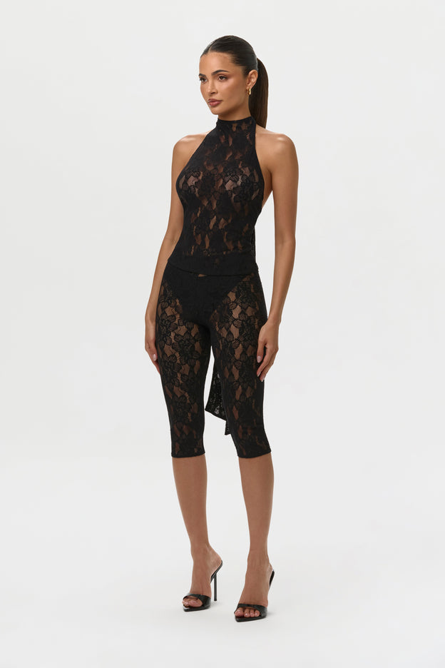 Stretch Lace Capri Leggings