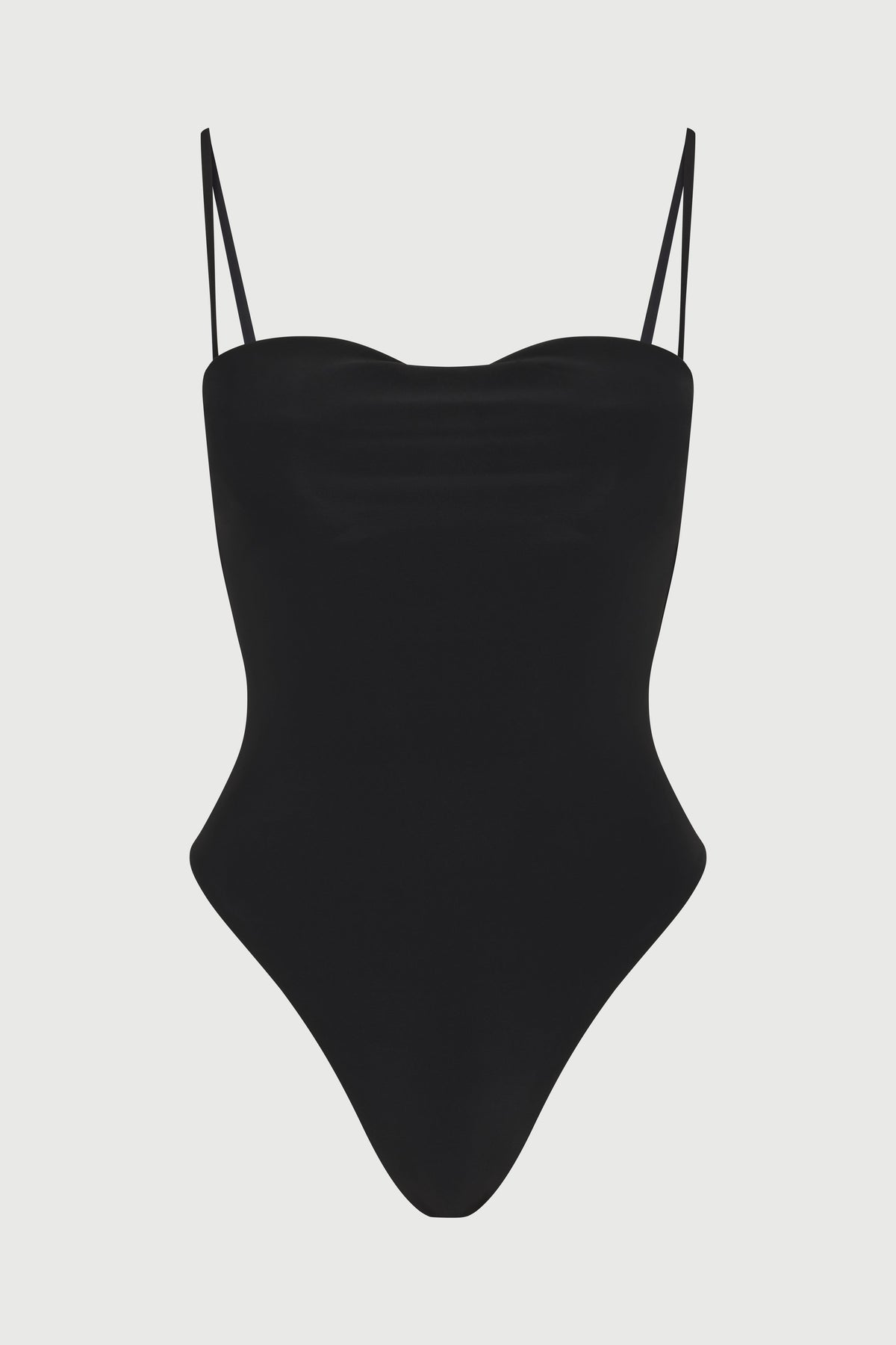 BLACK Strapped Tube One-Piece Swimsuit