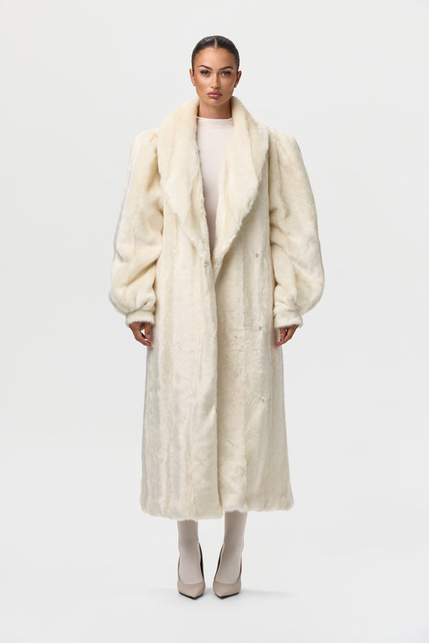 Faux Mink Long Coat