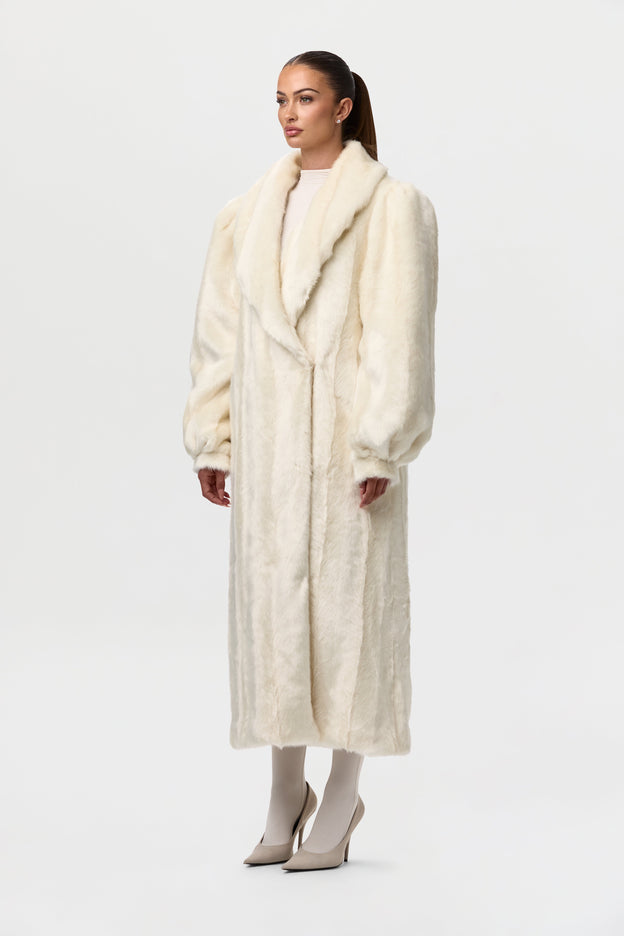 Faux Mink Long Coat