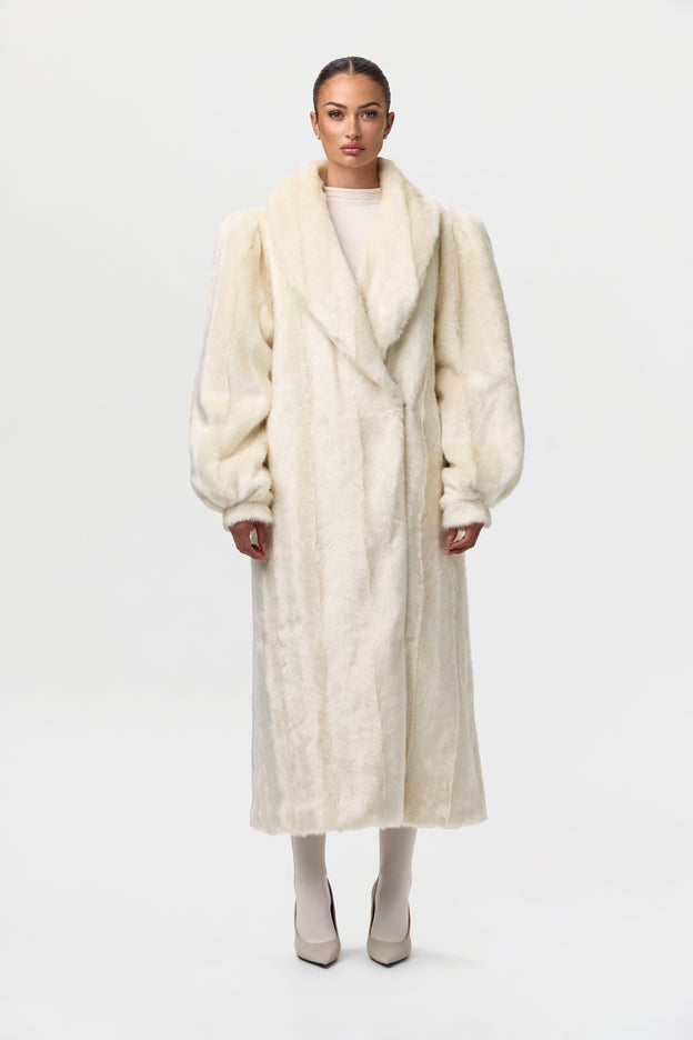 Faux Mink Long Coat