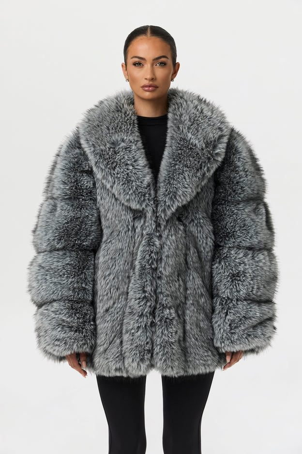 Pelted Vertical Fur Coat