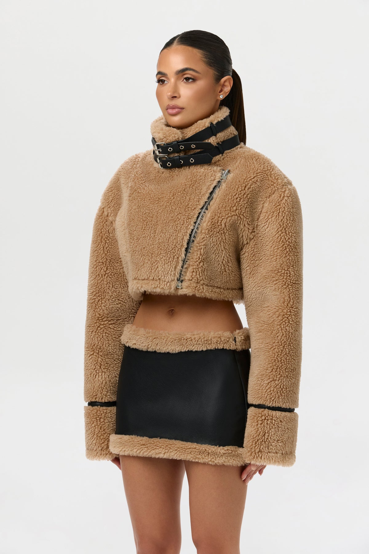 Black/Tan Sherpa Jacket