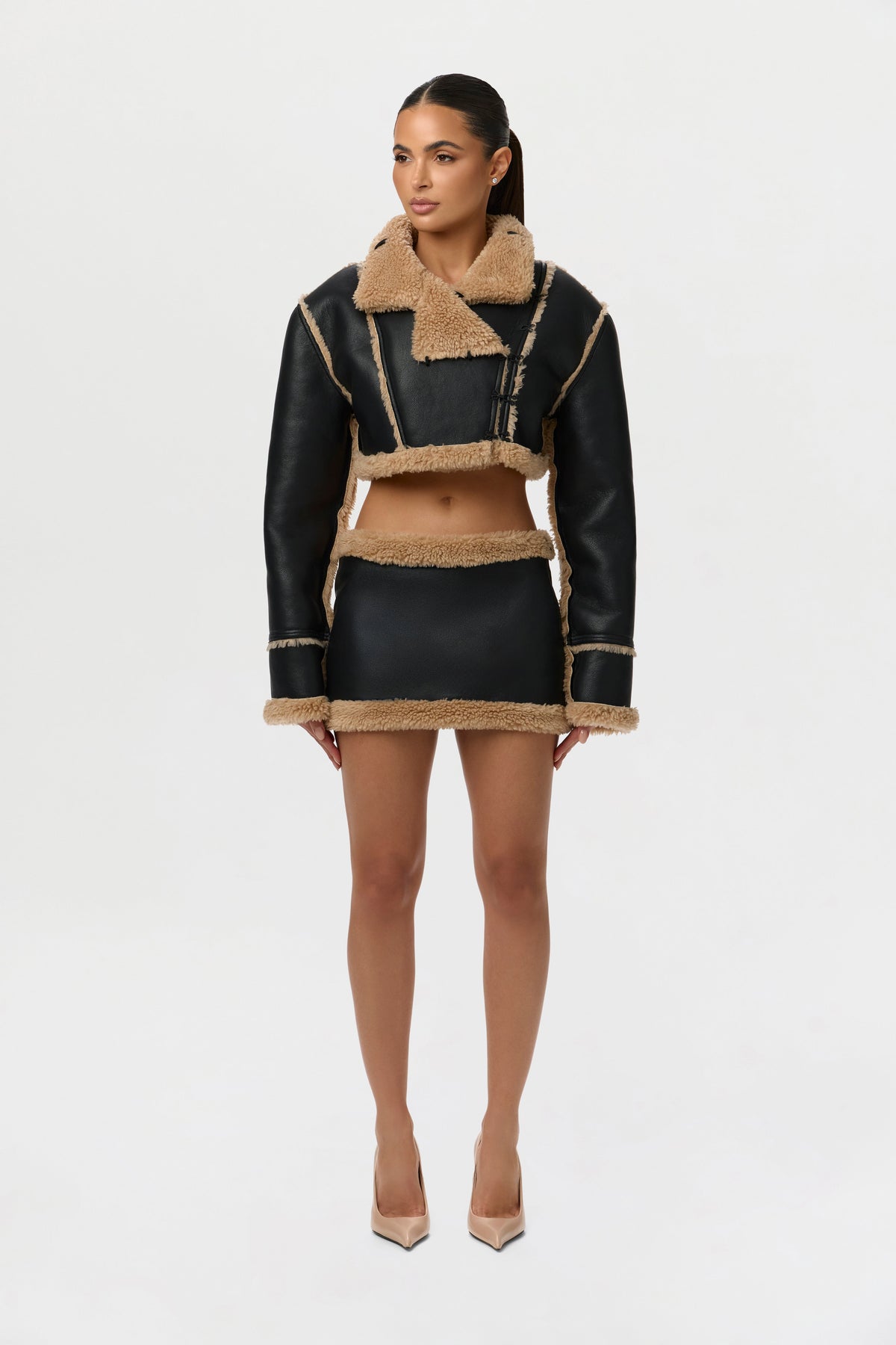 Black/Tan Sherpa Jacket