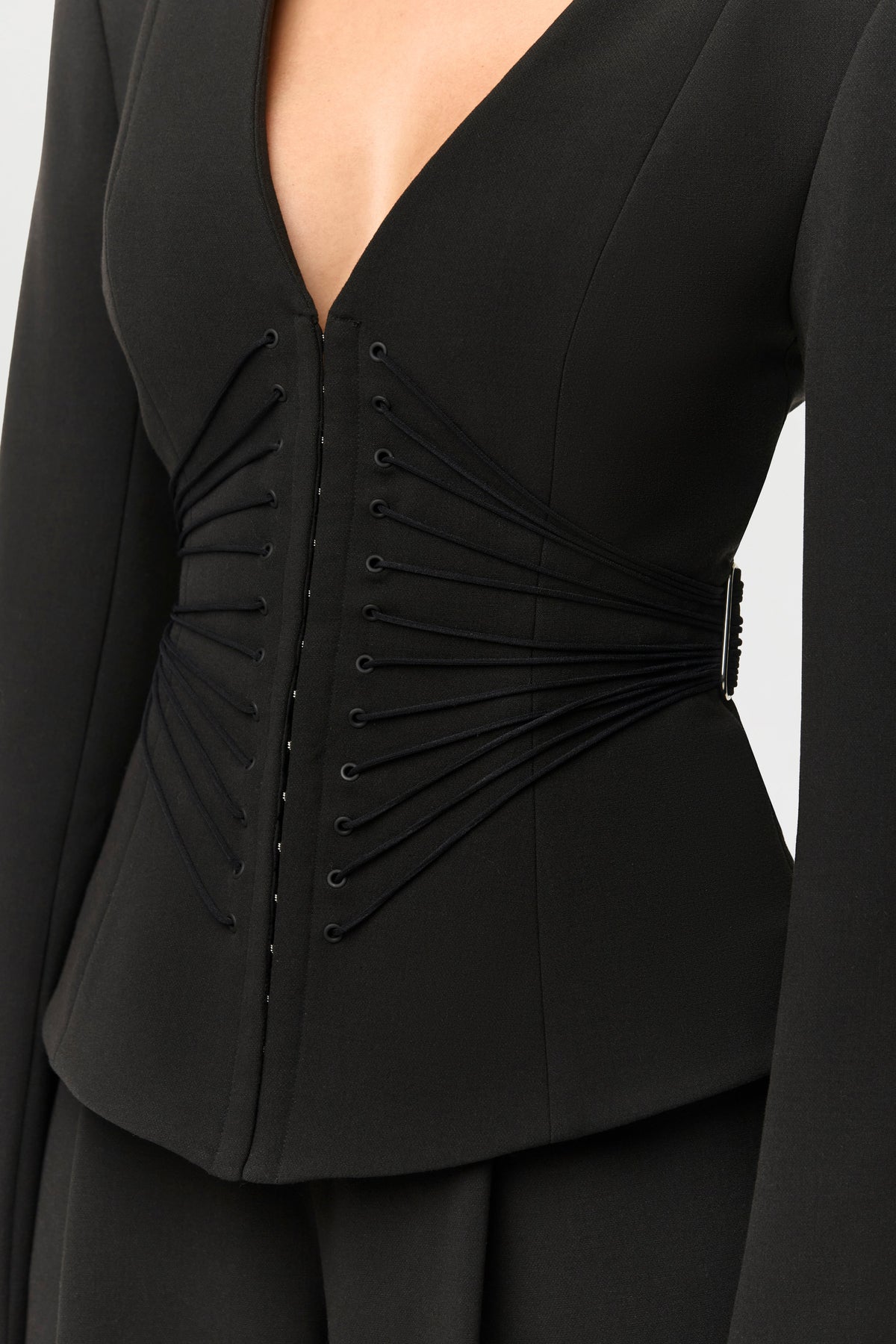 Suiting V-Neck Corset Blazer