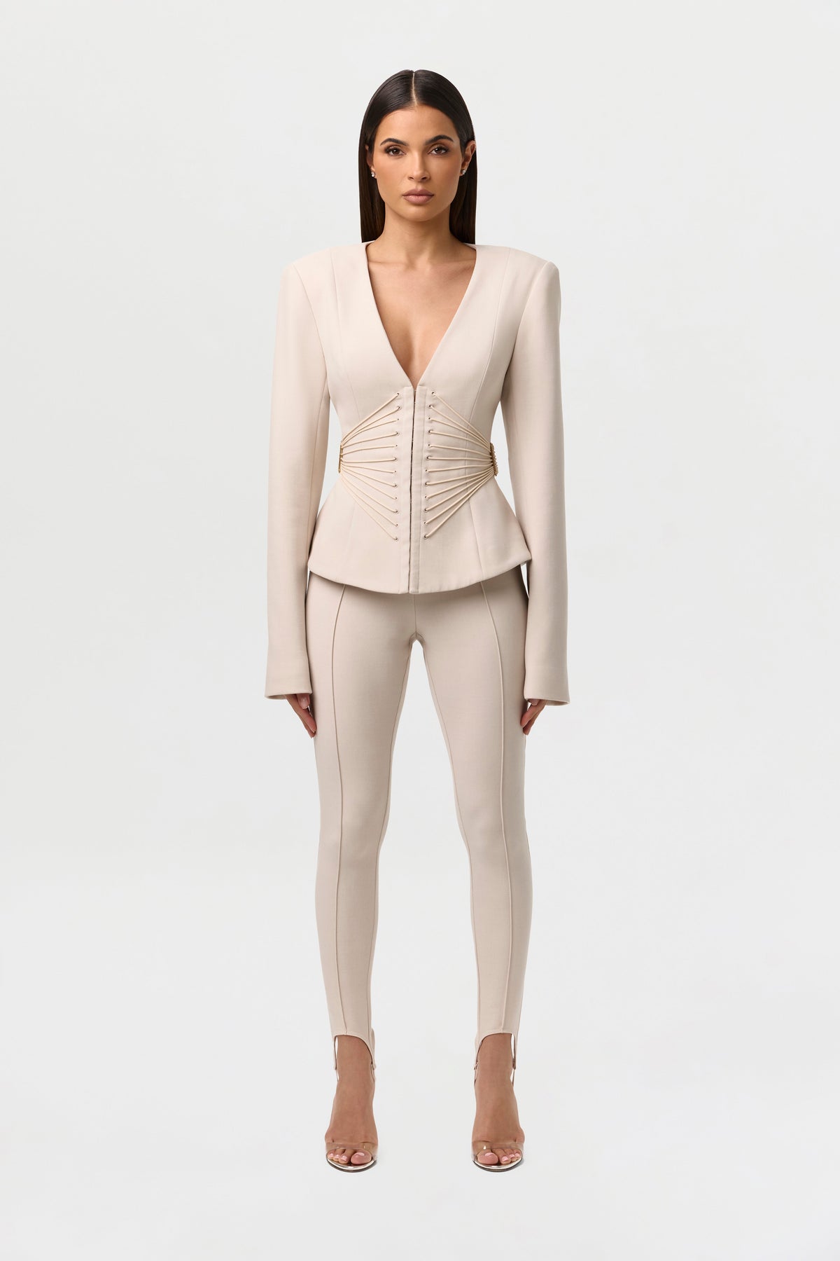 Suiting V-Neck Corset Blazer